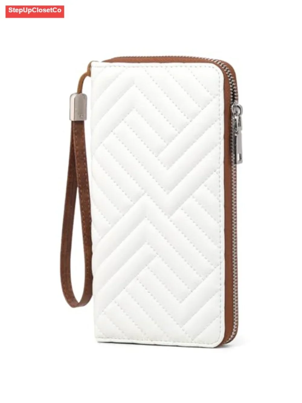 RFID Blocking Vegan Leather Wristlet Wallet Large Capacity Zip Around Clutch